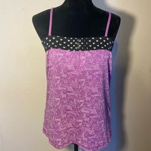 Y2K Zoo York Skater Tank Top Purple Black New York Skyline Abstract Image XL